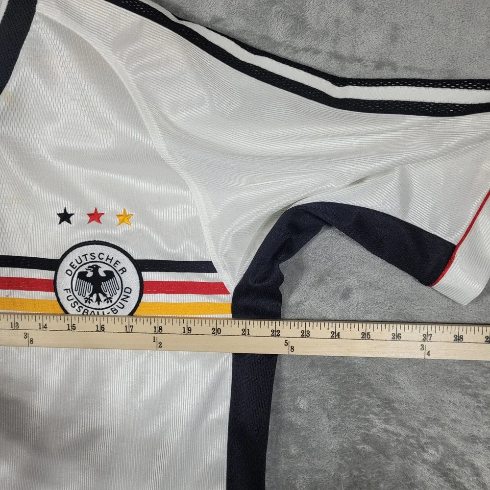 Vintage Adidas Soccer Jersey Men M White Germany DFB National Team Striped 1998
